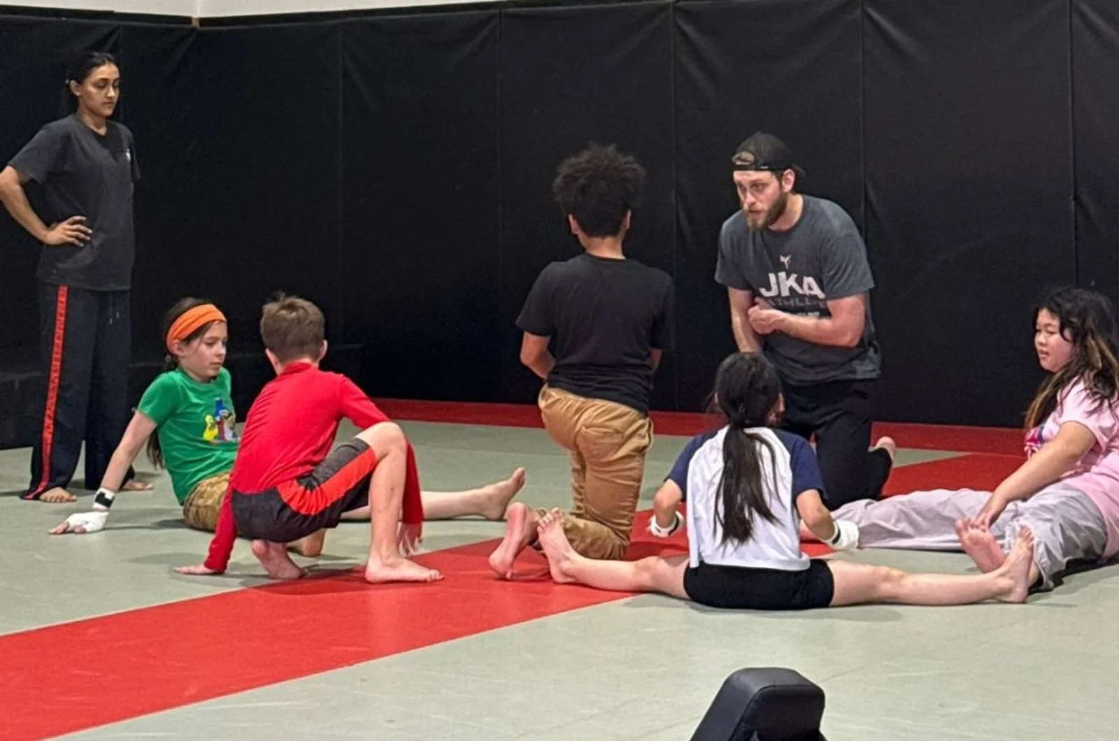 Child building confidence in martial arts