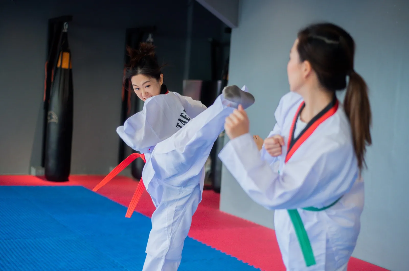 Taekwondo class at Josiah Kicks Academy