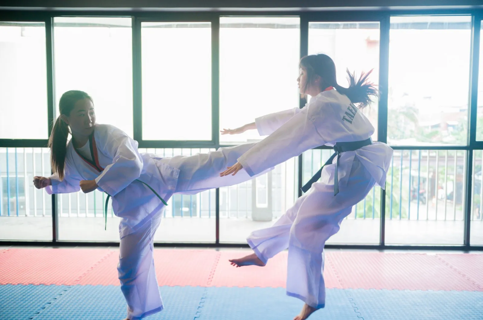 Taekwondo training at Josiah Kicks Academy